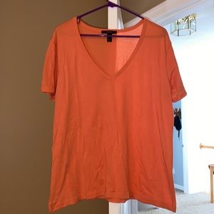Forever 21 Coral V neck T-shirt